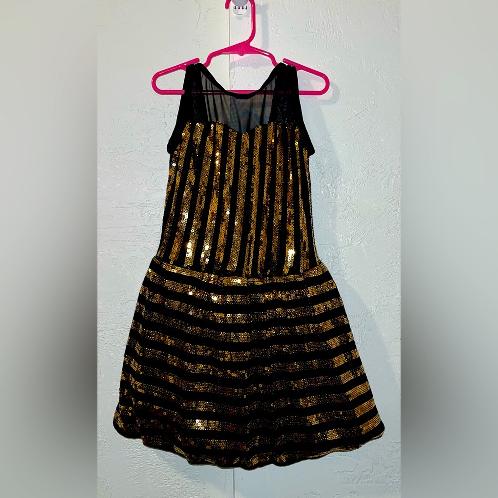 Black and Gold Sequin Dance Costume